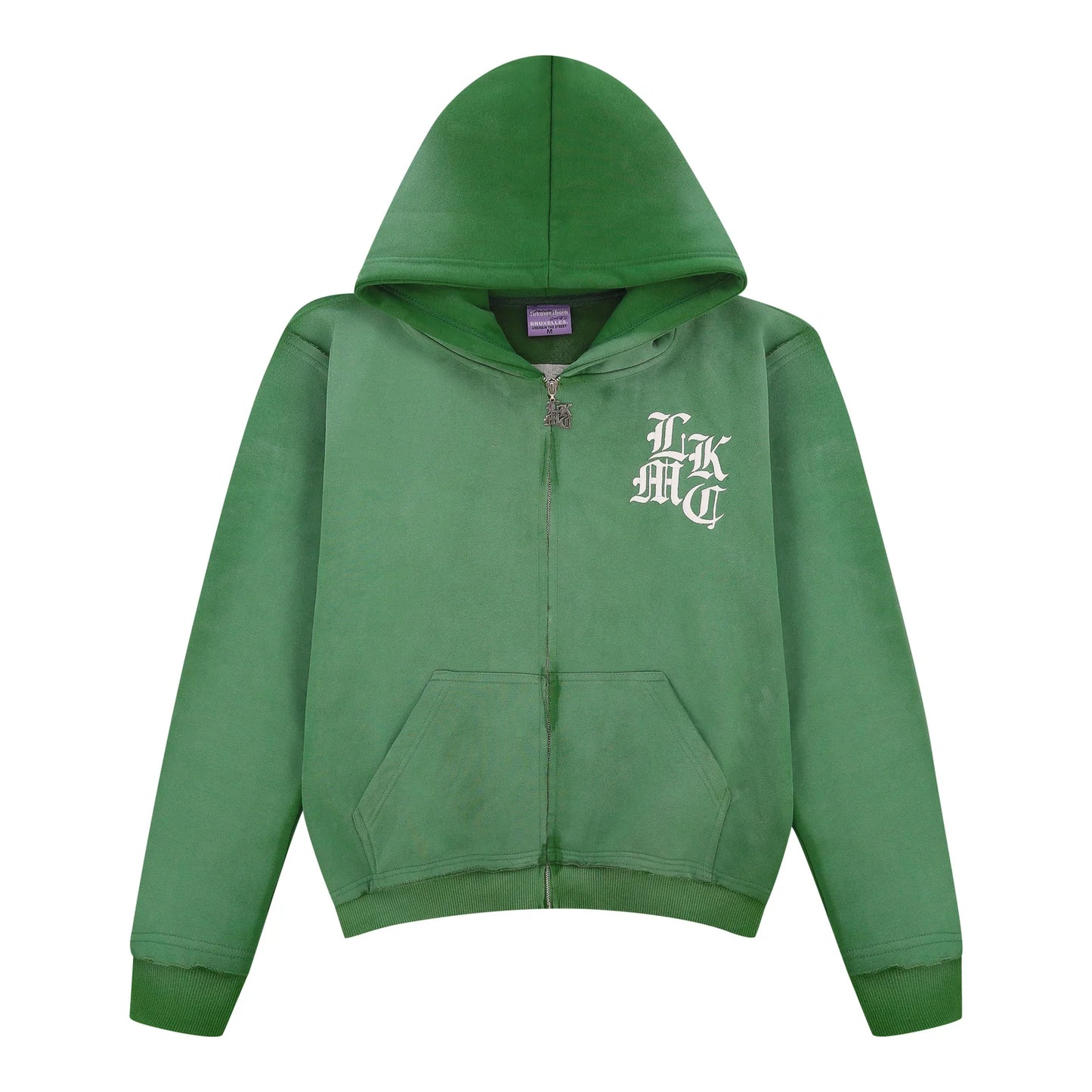 LUKAMACHAIN Distressed Zip Hoodie Green (limited edition)
