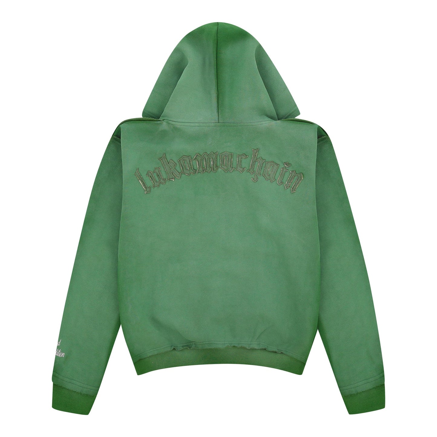 LUKAMACHAIN Distressed Zip Hoodie Green (limited edition)