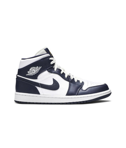 Jordan 1 Mid White Metallic Gold Obsidian