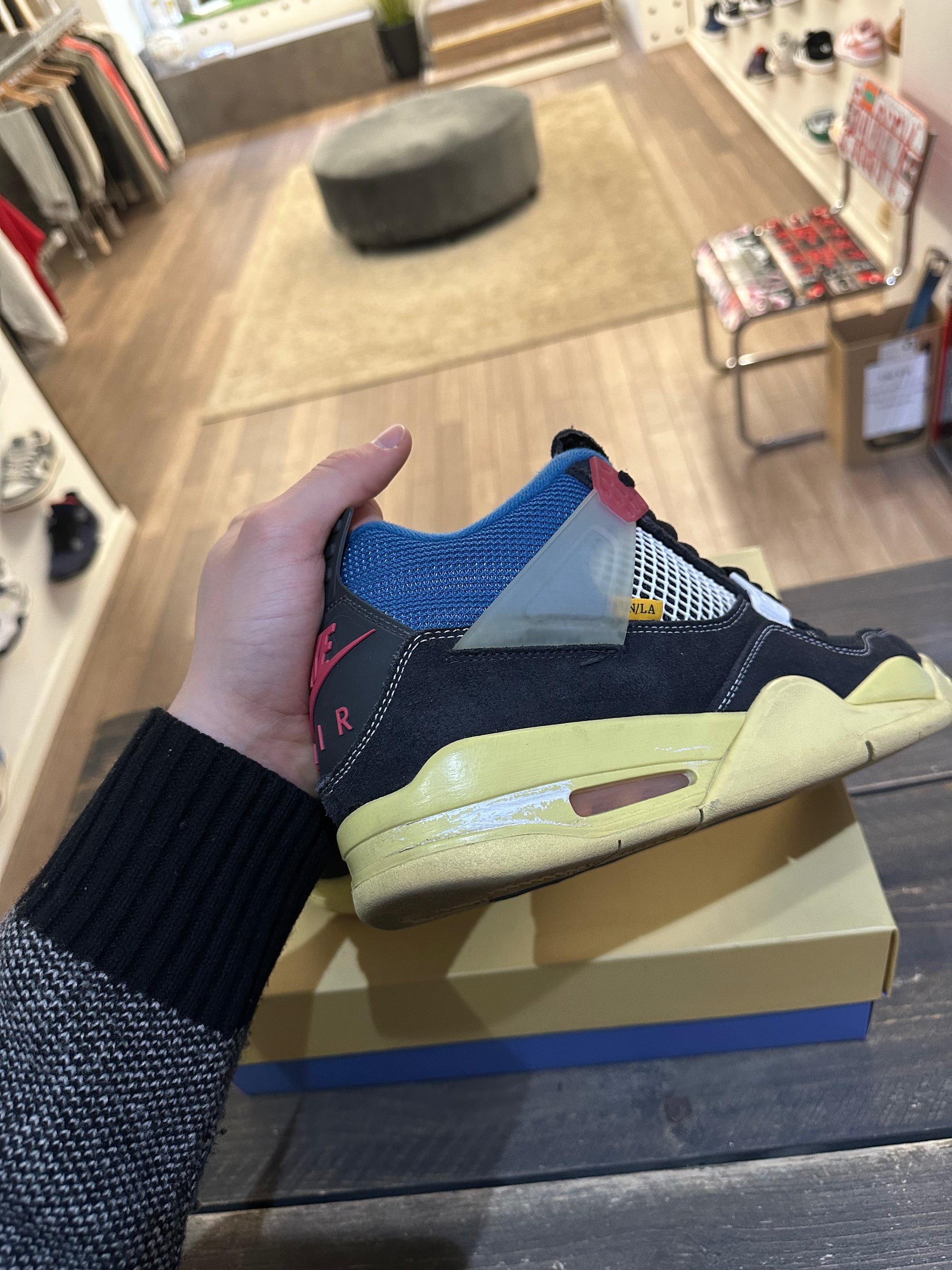 Jordan 4 Retro Union Off Noir (Eu: 45)