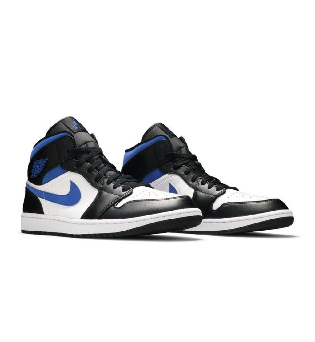 Jordan 1 Mid White Black Racer Blue