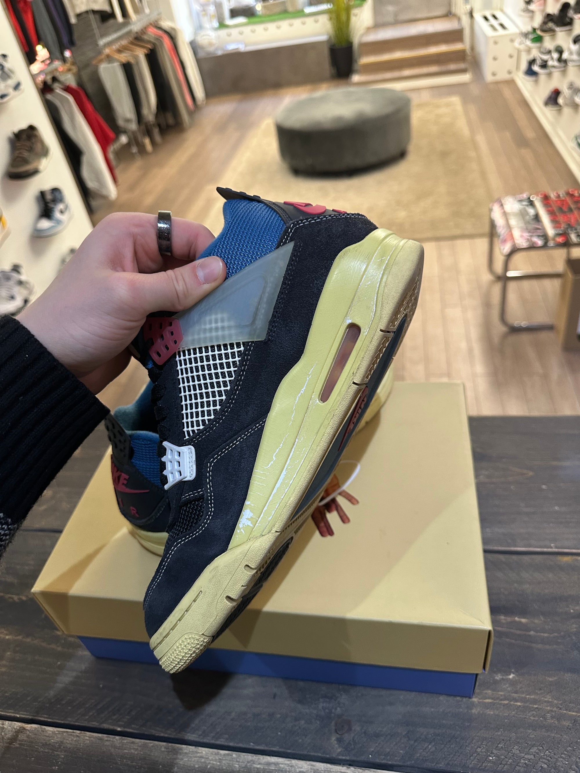 Jordan 4 Retro Union Off Noir (Eu: 45)