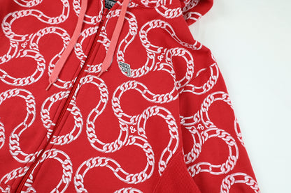 Chain Red Zipper Hoodie