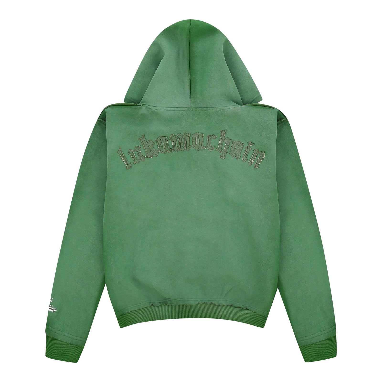 LUKAMACHAIN ​​Distressed Zip Hoodie Green (limited edition)