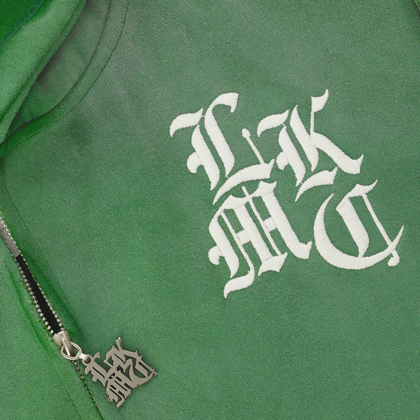 LUKAMACHAIN  Distressed Zip Hoodie Green (limited edition)