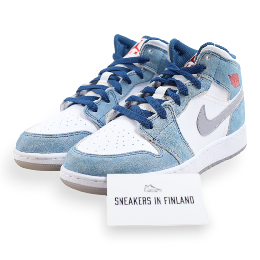 Jordan 1 Mid SE French Blue Light Steel (Gs)