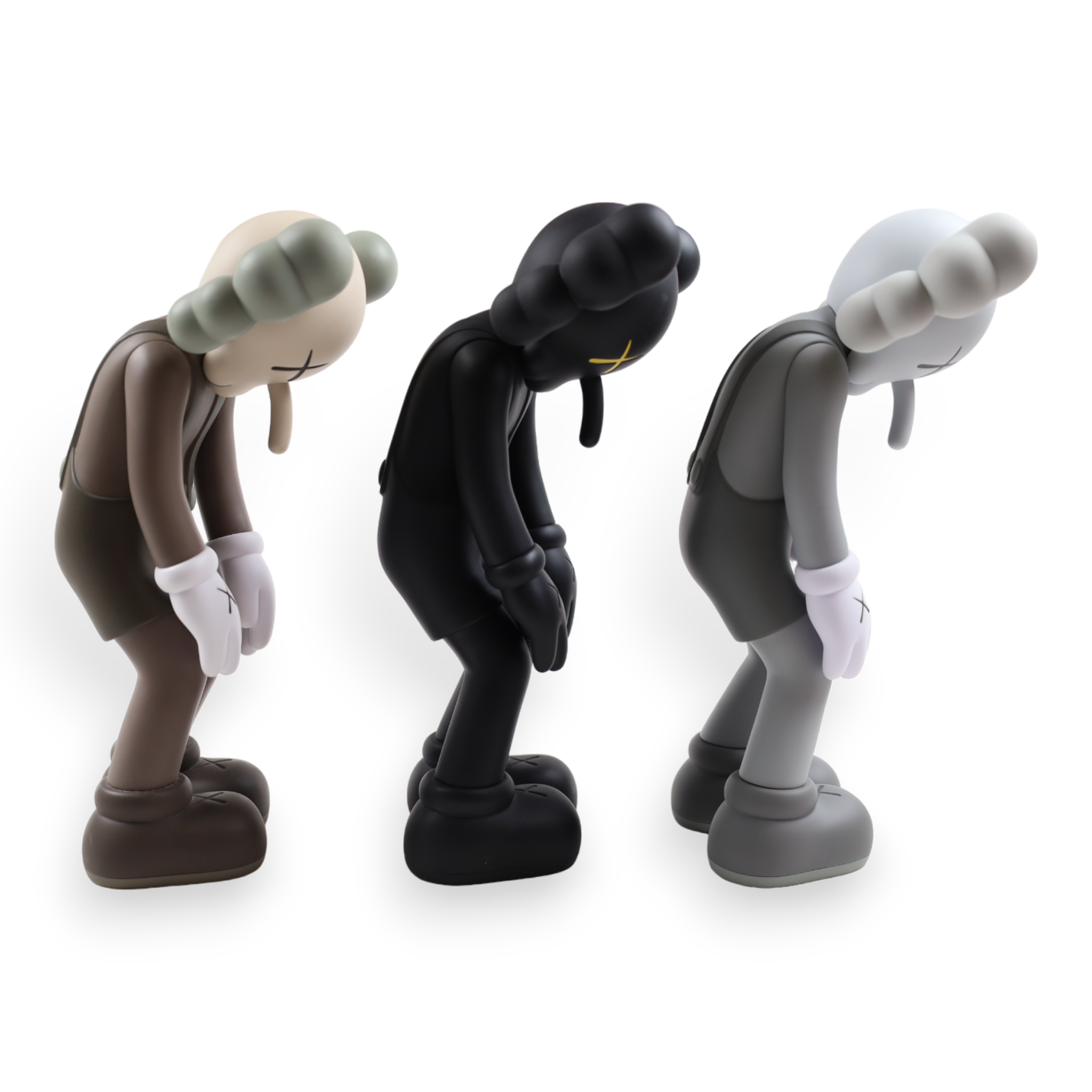 KAWS Small Lie Companion Vinyl Figure Black / Grey / Brown set